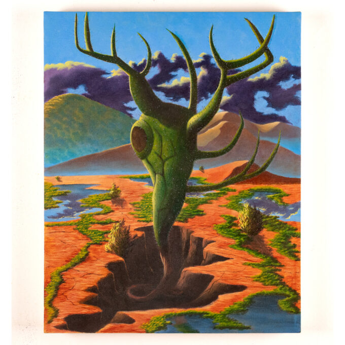 Marco Mastropieri, Succulenta Cervus, 2026, olio e acrilico su tela, 50x40 cm