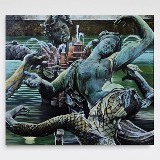 Diego Azzola, La danza delle acque, 2026, acrilico e olio su tela, 90x100 cm (2)