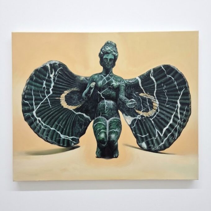 Diego Azzola, Pholas dactylus, 2026, acrilico e olio su tela, 40x50 cm